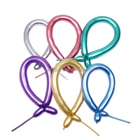 Fournitures de décoration de fête et jouets pour enfants, ballons magiques à former en n'importe quelle forme, ballons longs en latex couleur chrome métallique, ballons longs 260q, globos