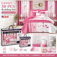 Ensemble de literie de luxe 30 pièces avec rideaux, ensemble complet de couette pour chambre à coucher, vente en gros pour la maison et l'hôtel