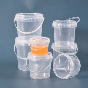 150Ml/500Ml/1000Ml/2000Ml Almacenamiento portátil <span class=keywords><strong>Caramelos</strong></span> de plástico transparente Cubo negro con tapa - Product Image 5