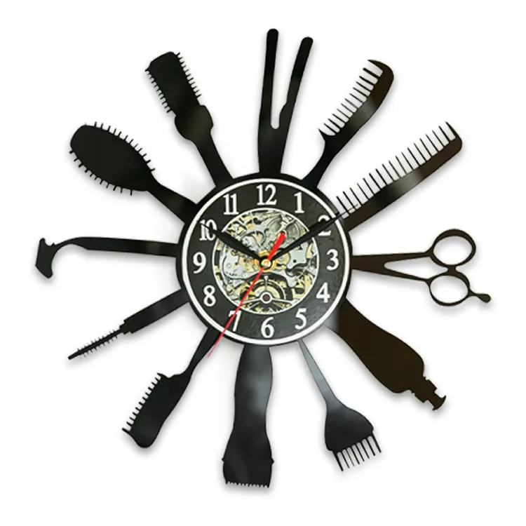 理髪店の壁の時計装飾的な時計美容師理髪店の壁のアート時計