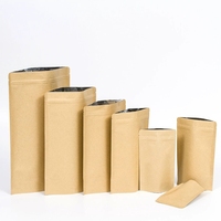 Refermable thermoscellable brun mat papier Kraft feuille d'aluminium fermeture éclair debout Doypack pochette sacs pour le stockage des aliments