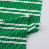 Tissu côtelé rayé coloré 4*2 en tricot à aiguilles tombantes teint en fil pour t-shirts ou débardeurs
