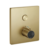Ensemble de robinetterie de douche monofonction en laiton, design moderne, montage mural, bouton blanc, douche thermostatique