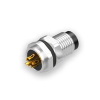 Connecteur de montage sur panneau avant plaqué or étanche CE RoHS de haute qualité en gros d'usine 6 broches M8 A code Plug Solder Cup IP67