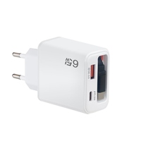 UK/US/EU 65W 2 ports USB A + C chargeur de voyage câble C rétractable PD QC 3.0 charge rapide OVP pour adaptateur secteur pour téléphone portable