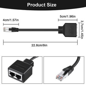 Ethernet <span class=keywords><strong>Splitter</strong></span> <span class=keywords><strong>RJ45</strong></span> <span class=keywords><strong>1</strong></span> Nam để <span class=keywords><strong>2</strong></span> nữ Network Adapter Ethernet LAN Kết nối mạng cáp mở rộng - Product Image 5