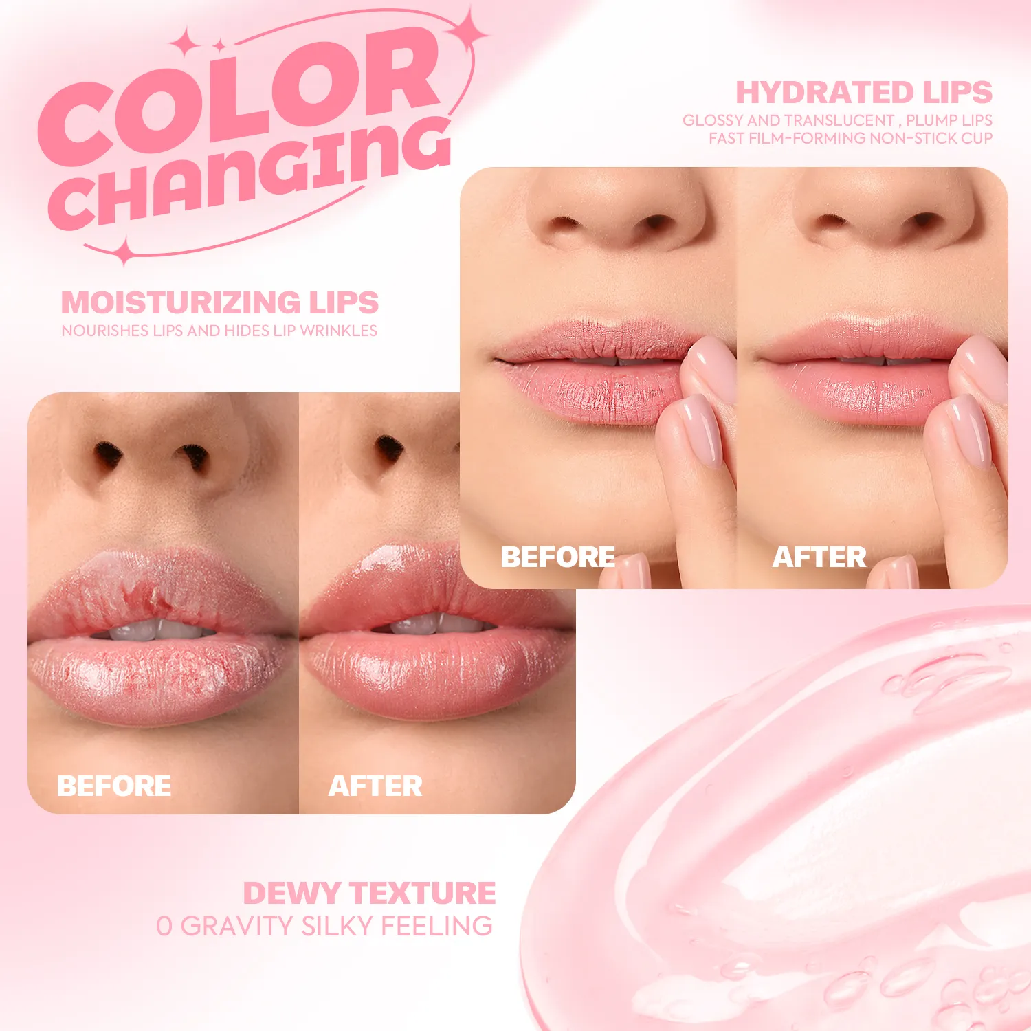 Vaneria Color Changing Lip Gloss lâu dài nuôi dưỡng giữ ẩm lỏng Lip Gloss bán buôn số lượng lớn