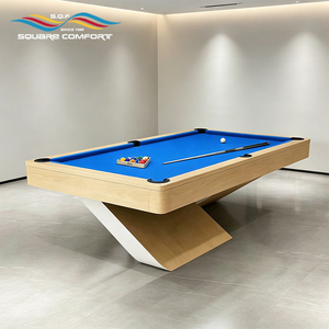 <span class=keywords><strong>Table</strong></span> <span class=keywords><strong>de</strong></span> billard S.Q.F <span class=keywords><strong>de</strong></span> style scandinave en bois massif avec plateau en ardoise <span class=keywords><strong>de</strong></span> qualité tournoi 7/8/9 pieds, feutre vert, design flottant, pieds en X - Product Image 4