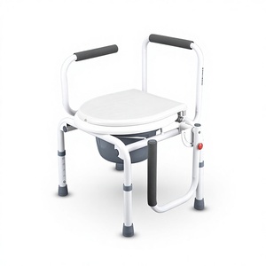 Lightweight Height Adjustable <b>Commode</b> <b>Chair</b> With Non Slip Pads For Elderly Disabled Pregnant Women Bathroom Safety Equipment - Product Image 5