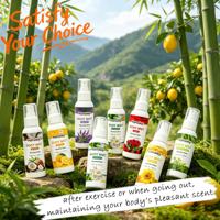 Brume corporelle anti-transpiration parfumée Yansley Fresh, contient de l'huile essentielle de lavande et de citron, sans alcool, apaisante et non irritante
