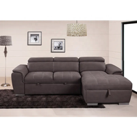 Tianhang PU Leders ofa mit Stauraum Höhen verstellbare Kopfstütze L-förmiger Stuhl Wohnzimmer Sofa Set