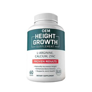 Cápsulas de Suplemento Dietético de L-Arginina, Calcio, Zinc y Vitamina D3 para el Crecimiento Óseo y la Estatura en Adultos, Mejora la Densidad Ósea y el Soporte Articular, 60 Cápsulas - Product Image 1