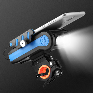 Bicycle <b>Light</b> Phone Holder Horn 4 In 1 Rechargeable <b>Led</b> Front <b>Light</b> For Cycling Mountain Bike With <b>Micro</b> Usb Charging - Product Image 2