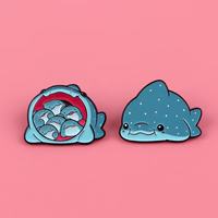 Groothandel Metal Cartoon Pins Schattige Walvishaai Broches Pins Creatieve UV-print Mariene Dieren Pins voor Tassen Kleding Accessoires