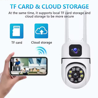 Hoogwaardige 1080P nachtzicht wifi beveiligingscamera voor thuis, HD draadloze PTZ camera met dubbele lens, fabrikant