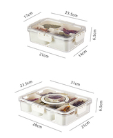 Boîte de rangement multi-compartiments anti-poussière pour assaisonnements avec couvercle transparent – Organisateur de cuisine pour épices et condiments