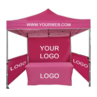 Tente d'Exposition Commerciale 3x3 Aluminium Rose 40mm, Support de Publicité avec Impression de Logo Personnalisé, Meilleure Vente