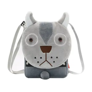 2024 Summer Fashionable Bulldog Toddler Backpack Crossbody Bag for Kids School Plush Cat Animal Design Portable and Lightweight