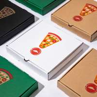 Boîte à pizza écologique personnalisée avec logo, jetable, 9 pouces, en carton ondulé, emballage alimentaire