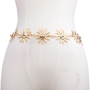 Women's Metal Sun Moon Waist <b>Chain</b> 8 Moon Design <b>Extended</b> Fashion Body <b>Chain</b> For Daily Wear Zinc Alloy Material - Product Image 3