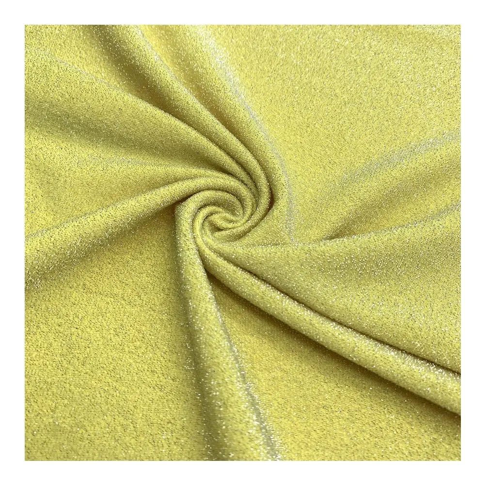 lurex nylon spandex fabric for swimwear bikini stretch shiny metallic beachwear fabric golden glitter custom color no MOQ