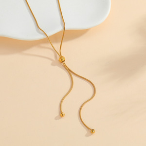 Collar de cadena ajustable chapado en oro de acero inoxidable para mujer, el más vendido de 2026 - Product Image 2