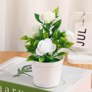 Décoration Créative pour la Maison : Pot de Rose en Plastique, Plantes Vertes d'Intérieur et d'Extérieur, Ornements Floraux pour Thanksgiving - Product Image 3