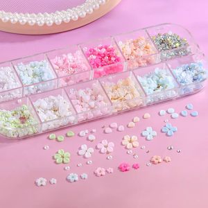 12 Rejillas <span class=keywords><strong>de</strong></span> Adornos Florales 3D <span class=keywords><strong>de</strong></span> Resina para Uñas, Decoraciones Acrílicas Planas con <span class=keywords><strong>Perlas</strong></span> Mixtas y Diamantes <span class=keywords><strong>de</strong></span> Imitación para Manicura DIY - Product Image 1