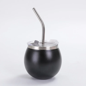 Tasse à Yerba Maté en Acier Inoxydable 180 ml avec Couvercle et Paille, Tasse Isotherme à Double Paroi pour le Bureau, les Voyages et l'Extérieur - Product Image 1
