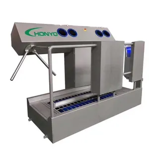 クリーンルームおよび食品工場向けの手洗い機能システムを備えたステンレス鋼ソール洗浄機