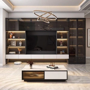 New Chinese-style Living Room Furniture Wall-to-wall <b>TV</b> <b>Cabinets</b> Custom Solid <b>Wood</b> Pieces Sofa Set Furniture Sofa Bed OEM - Product Image 3