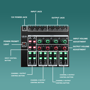 GAX-LQ04 thiết kế mới giao diện âm thanh podcast Mixer với Studio Condenser microfone DJ Loa tai nghe với mức giá tuyệt vời USB - Product Image 4