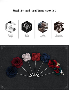 Caliente de moda en forma de diseño animal hombre solapa flor boda broche <span class=keywords><strong>para</strong></span> el traje de los hombres - Product Image 6
