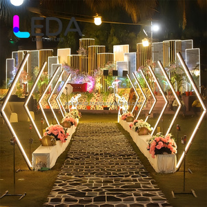 LEDA High Quality Hot Sale LED Entrance Metal Round <b>Arch</b> <b>Frame</b> Durable 8-9ft Height Personalized Decoration for Wedding Party - Product Image 1