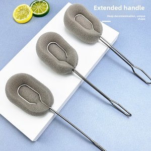 Zenidoo Accessoires de cuisine durables Brosse éponge de nettoyage pour tasses en verre avec manche en acier inoxydable et tête remplaçable pour tasses isothermes - Product Image 3