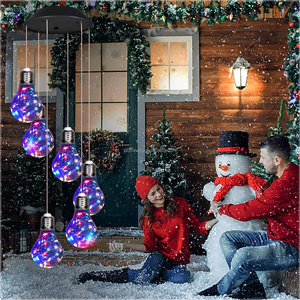 Décoration de jardin de noël paysage lumière étanche à énergie solaire LED lumière changeante ampoule solaire carillon éolien pour la maison - Product Image 5