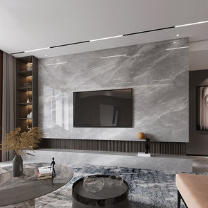 Mur de fond de télévision en pierre microcristalline pour salon de luxe, panneau mural moderne minimaliste en marbre de luxe - Product Image 1