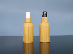 Distributeur de cosmétiques en bambou avec pompe à lotion, vaporisateur fin pour <span class=keywords><strong>shampoing</strong></span>, savon, soin de la peau, sérum, parfum - Product Image 2