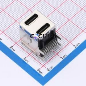 TYPE-C-621Z-WDR USB Connector Through hole Component (THT) Connector Type-C Female Right Angle Insert 16P*2 - Product Image 1