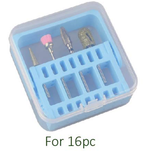 Pink Color 48 Holes Round <strong>Jewellery</strong> Burs Holder Block Case Nail Drill Bits Acrylic Display Plastic Box With Transparent Lid - Product Image 4