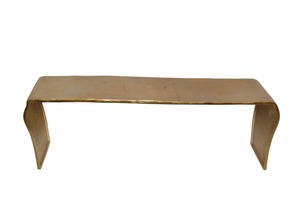 Table basse moderne en métal avec motif ondulé, mobilier de salon contemporain, finition artisanale - Product Image 3