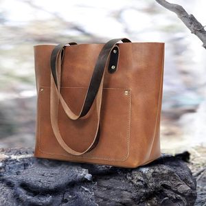 Luxury Style Genuine Leather Women's Shoulder Tote <b>Bag</b> Vintage Purse Large Capacity Laptop <b>Handbag</b> for Professional Work <b>Travel</b> - Product Image 5