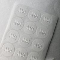 Autocollant texturé imprimé personnalisé étiquette en relief mat cercle bosse Beige blanc pur étanchéité logo autocollants de marque