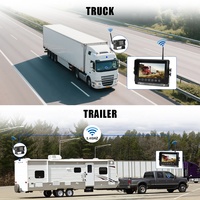 Caméra de recul sans fil pour camion avec moniteur IPS étanche de 7 pouces, système de surveillance des angles morts à 360 degrés, kit de recul pour voiture Wifi