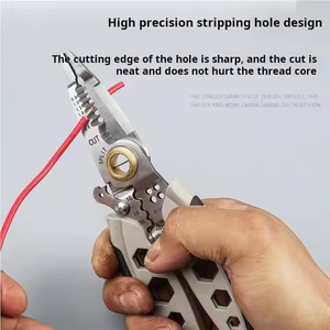 Outils spéciaux multifonctionnels pour électriciens <span class=keywords><strong>Pince</strong></span> <span class=keywords><strong>universelle</strong></span> à <span class=keywords><strong>sertir</strong></span> et à dénuder les fils d'acier Mesure métrique portable - Product Image 4