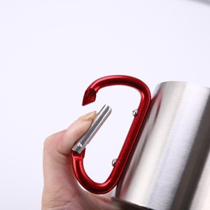 220ml 300ml Outdoor Camping Travel Carabiner Steel <b>Mug</b> with Handle,stainless Steel Double Wall Coffee Cup Metal Carabiner <b>Mug</b> - Product Image 2