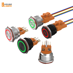 LB22/25B <strong>Momentary</strong> Flat Push Button Switch Green Blue LED IP67 Waterproof Stainless Steel Metal Push Button Switch - Product Image 3