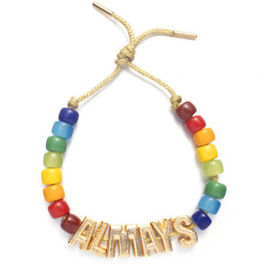 Della boemia Fatti A Mano Arcobaleno Brite Perline Corda di Fascino Lettera Catenaria Della Mano di Pietra Naturale Forte Borda il Braccialetto per Le Donne - Product Image 1