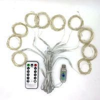 Cortina Luces de hadas SUNNEST 300 Luces LED 3m x 3m 8 Modos Enchufe Luces blancas cálidas para interior Exterior Dormitorio de Navidad