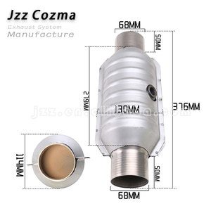 Convertidor Catalítico Universal de Alto Flujo con Protección Térmica y Puerto O2 TWC, Entrada/Salida Delantera de 68 mm, Catalizador Cerámico - Product Image 4